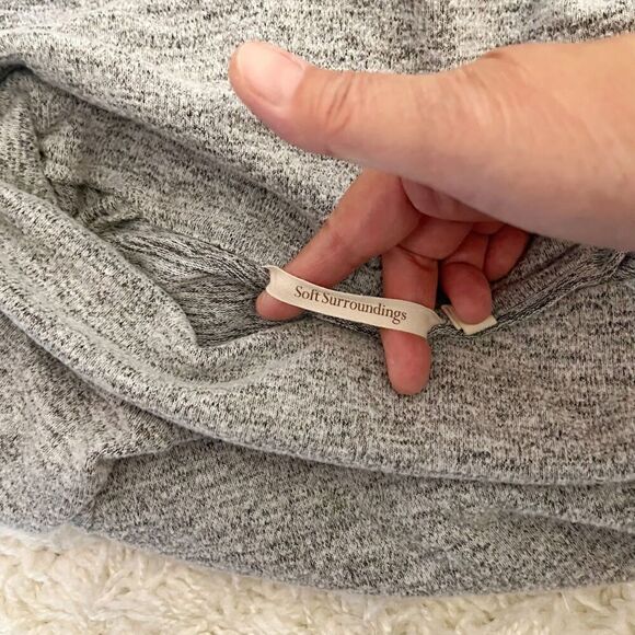 Soft Surrounding Brianne Sweater Cowl Neck Long Sleeve Patch Pocket Dress - Picture 13 of 14